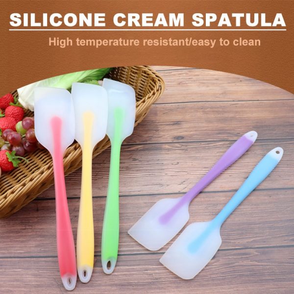 Silicone Cream Baking Scraper Non Stick Butter Spatula Cutter Chocolate Spreader Smoother Heat Resistant Kitchen Pastry Tools
